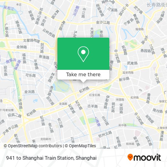 941 to Shanghai Train Station map