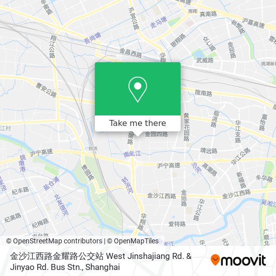 金沙江西路金耀路公交站 West Jinshajiang Rd. & Jinyao Rd. Bus Stn. map