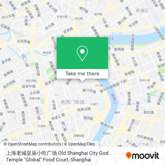 上海老城皇庙小吃广场 Old Shanghai City God Temple "Global" Food Court map