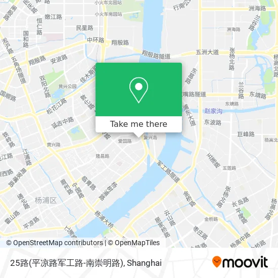 25路(平凉路军工路-南崇明路) map