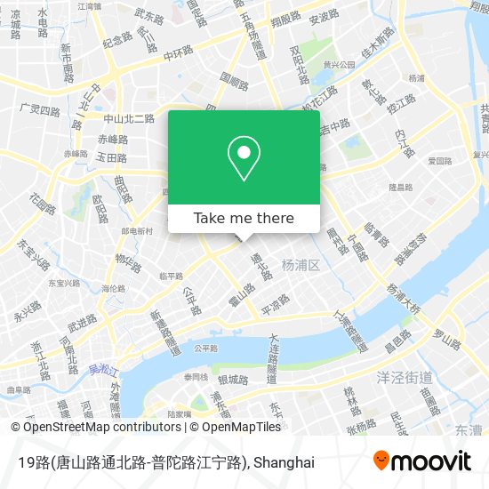 19路(唐山路通北路-普陀路江宁路) map