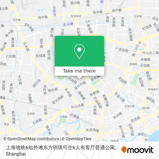上海地铁6站外滩东方明珠可住6人有客厅普通公寓 map
