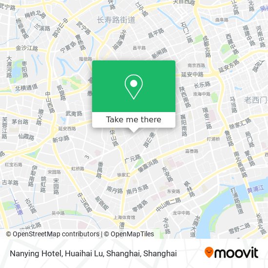 Nanying Hotel, Huaihai Lu, Shanghai map