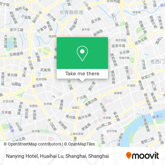 Nanying Hotel, Huaihai Lu, Shanghai map