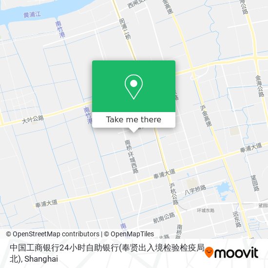 中国工商银行24小时自助银行(奉贤出入境检验检疫局北) map