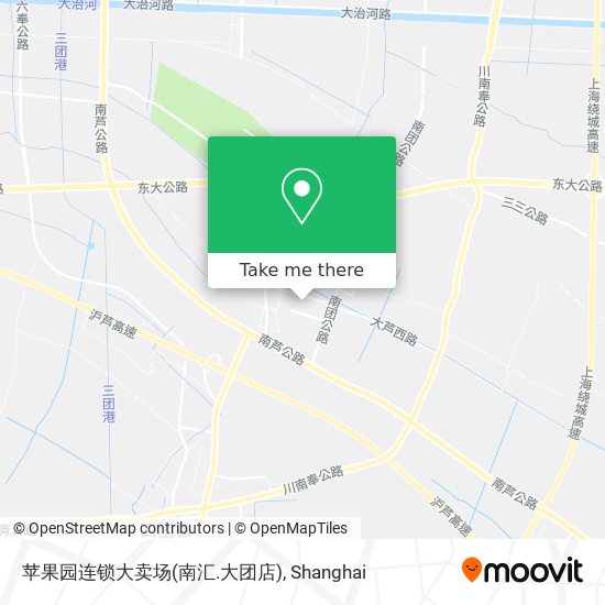 苹果园连锁大卖场(南汇.大团店) map