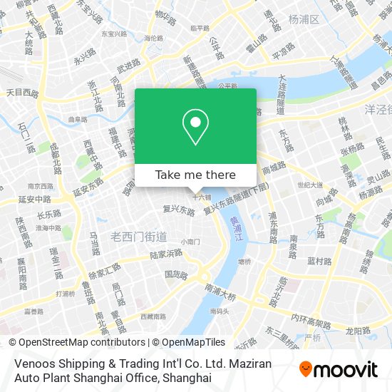 Venoos Shipping & Trading Int'l Co. Ltd. Maziran Auto Plant Shanghai Office map