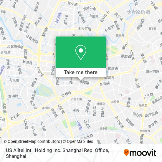 US Alltel Int'l Holding Inc. Shanghai Rep. Office map