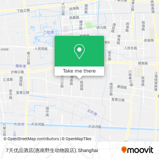 7天优品酒店(惠南野生动物园店) map