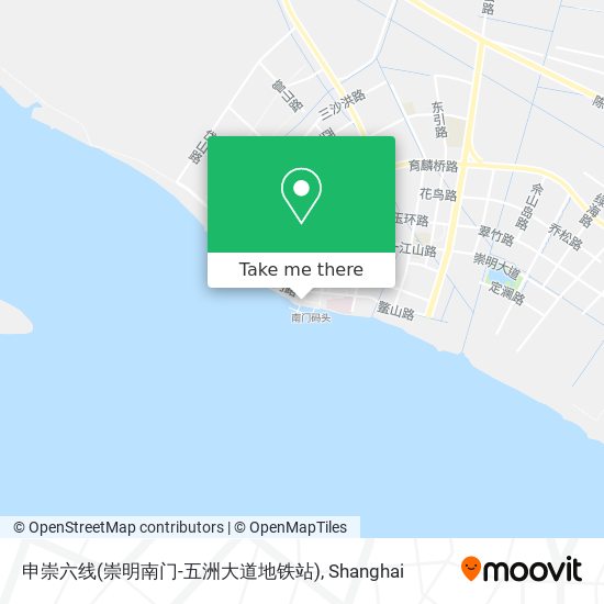 申崇六线(崇明南门-五洲大道地铁站) map