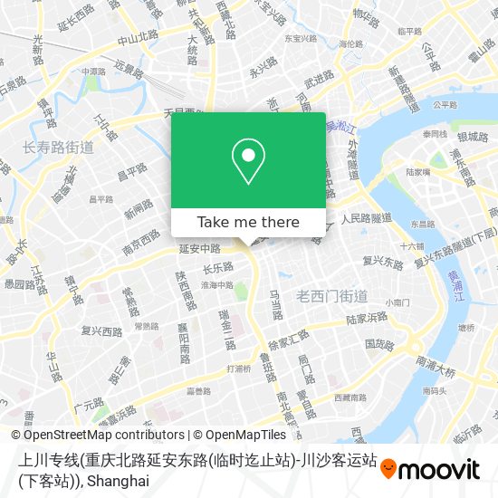 上川专线(重庆北路延安东路(临时迄止站)-川沙客运站(下客站)) map