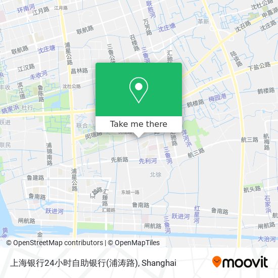 上海银行24小时自助银行(浦涛路) map