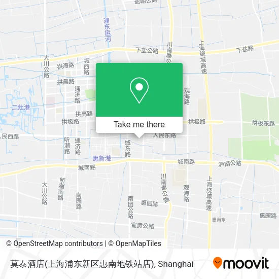 莫泰酒店(上海浦东新区惠南地铁站店) map