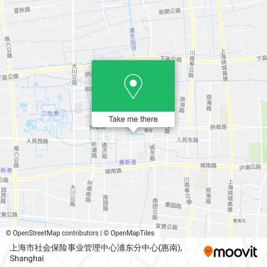 上海市社会保险事业管理中心浦东分中心(惠南) map