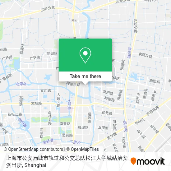 上海市公安局城市轨道和公交总队松江大学城站治安派出所 map