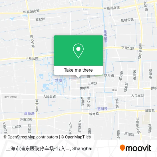 上海市浦东医院停车场-出入口 map