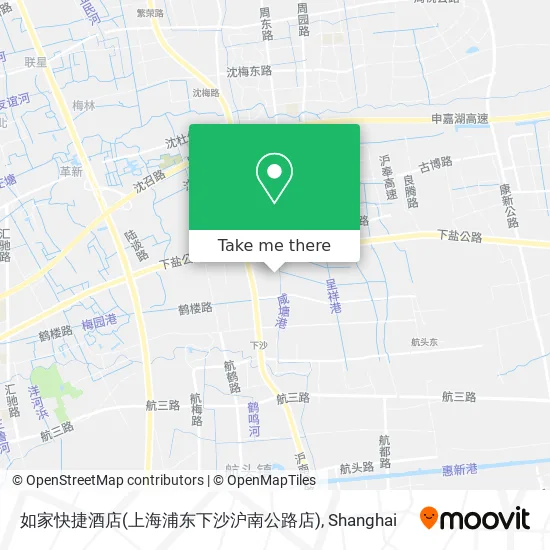 如家快捷酒店(上海浦东下沙沪南公路店) map