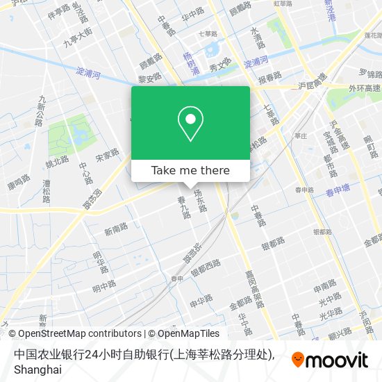 中国农业银行24小时自助银行(上海莘松路分理处) map