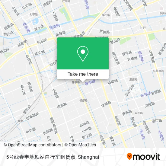 5号线春申地铁站自行车租赁点 map