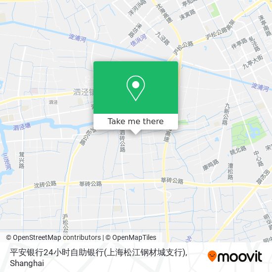 平安银行24小时自助银行(上海松江钢材城支行) map