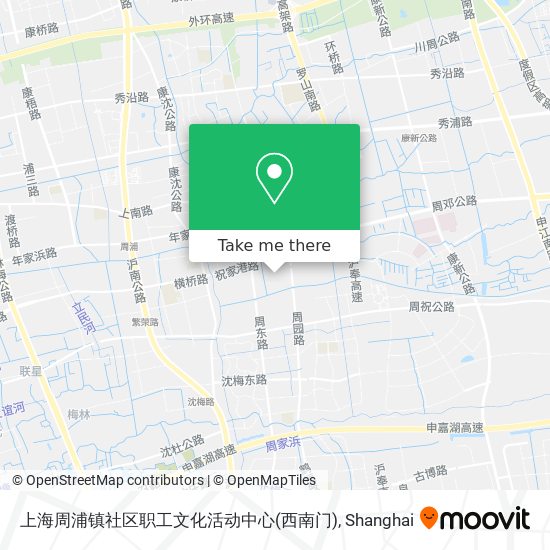 上海周浦镇社区职工文化活动中心(西南门) map