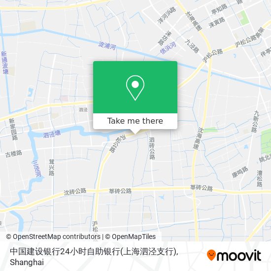 中国建设银行24小时自助银行(上海泗泾支行) map