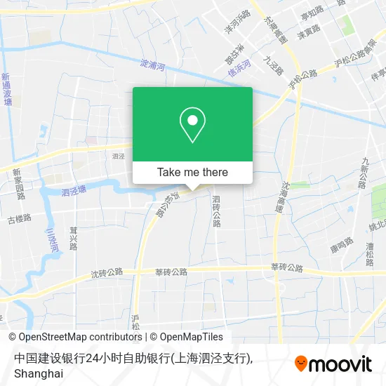 中国建设银行24小时自助银行(上海泗泾支行) map