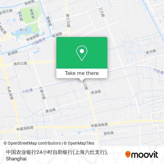 中国农业银行24小时自助银行(上海六灶支行) map
