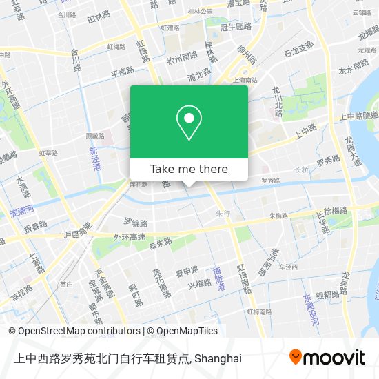 上中西路罗秀苑北门自行车租赁点 map