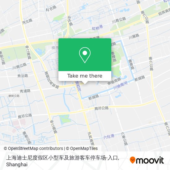 上海迪士尼度假区小型车及旅游客车停车场-入口 map