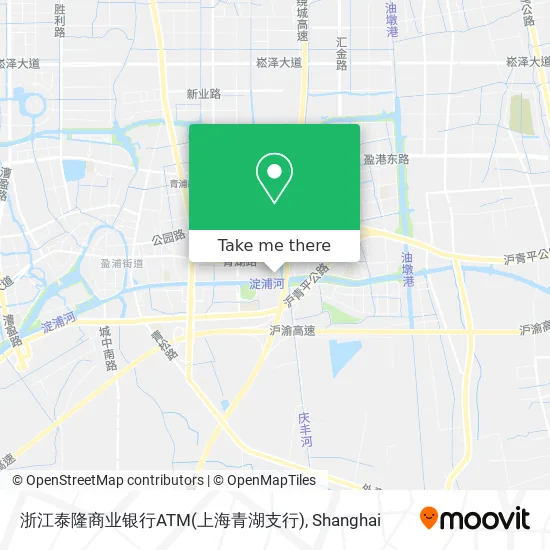 浙江泰隆商业银行ATM(上海青湖支行) map