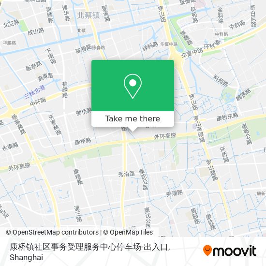 康桥镇社区事务受理服务中心停车场-出入口 map