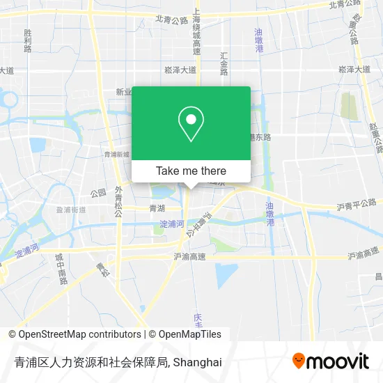 青浦区人力资源和社会保障局 map