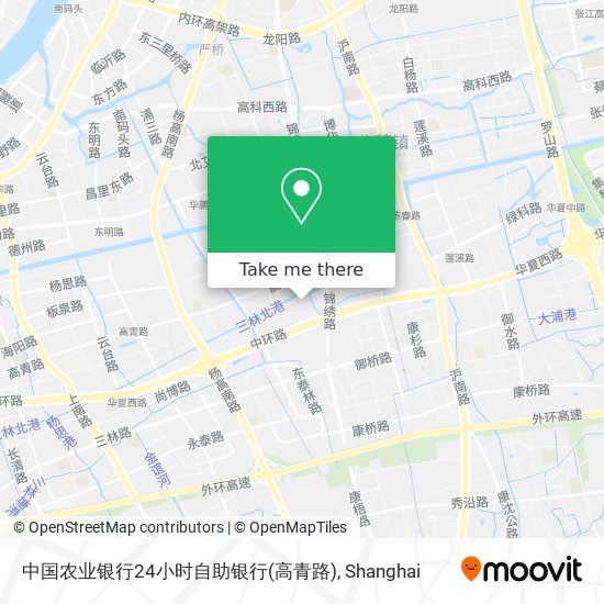 中国农业银行24小时自助银行(高青路) map