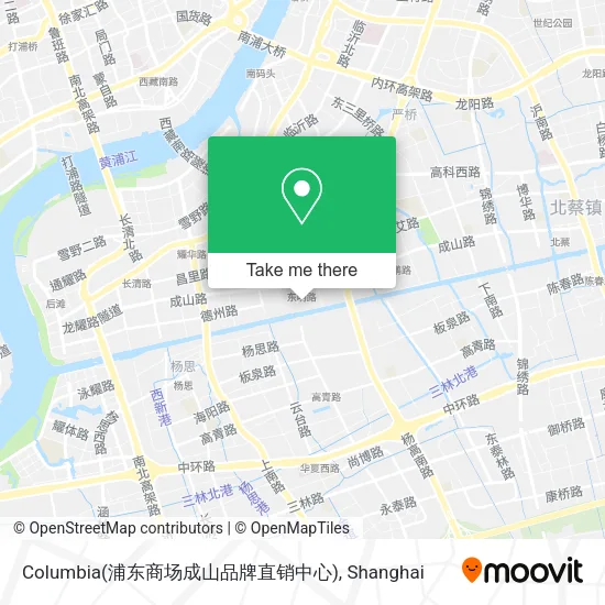 Columbia(浦东商场成山品牌直销中心) map