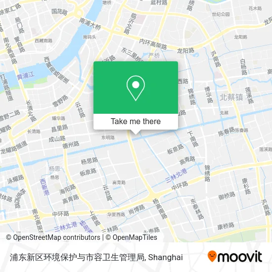 浦东新区环境保护与市容卫生管理局 map