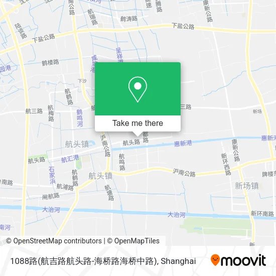1088路(航吉路航头路-海桥路海桥中路) map