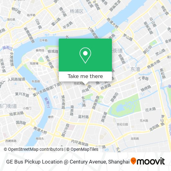 GE Bus Pickup Location @ Century Avenue map