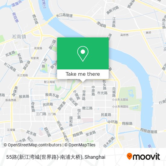 55路(新江湾城(世界路)-南浦大桥) map