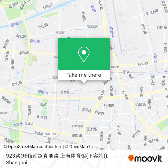 923路(环镇南路真朋路-上海体育馆(下客站)) map