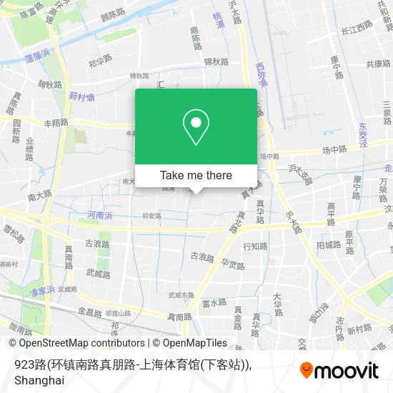 923路(环镇南路真朋路-上海体育馆(下客站)) map