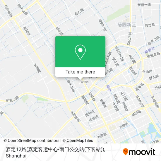 嘉定12路(嘉定客运中心-南门公交站(下客站)) map