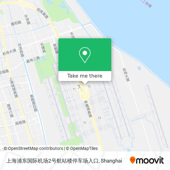 上海浦东国际机场2号航站楼停车场入口 map