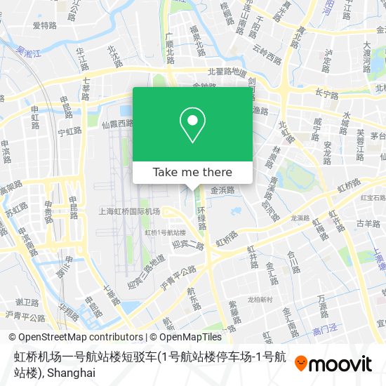虹桥机场一号航站楼短驳车(1号航站楼停车场-1号航站楼) map