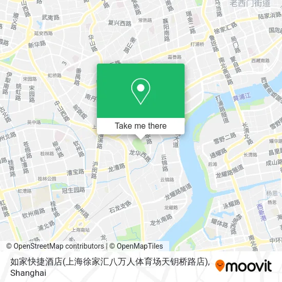 如家快捷酒店(上海徐家汇八万人体育场天钥桥路店) map