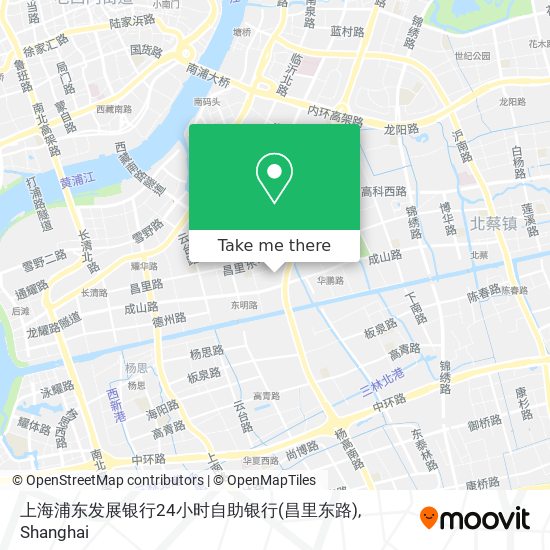 上海浦东发展银行24小时自助银行(昌里东路) map