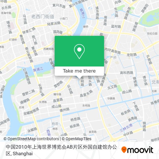 中国2010年上海世界博览会AB片区外国自建馆办公区 map