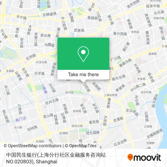 中国民生银行(上海分行社区金融服务咨询站NO.020803) map