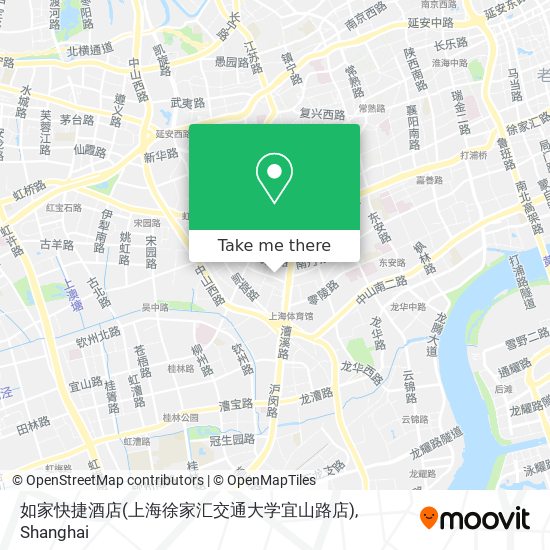 如家快捷酒店(上海徐家汇交通大学宜山路店) map