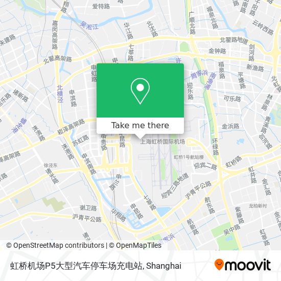 虹桥机场P5大型汽车停车场充电站 map